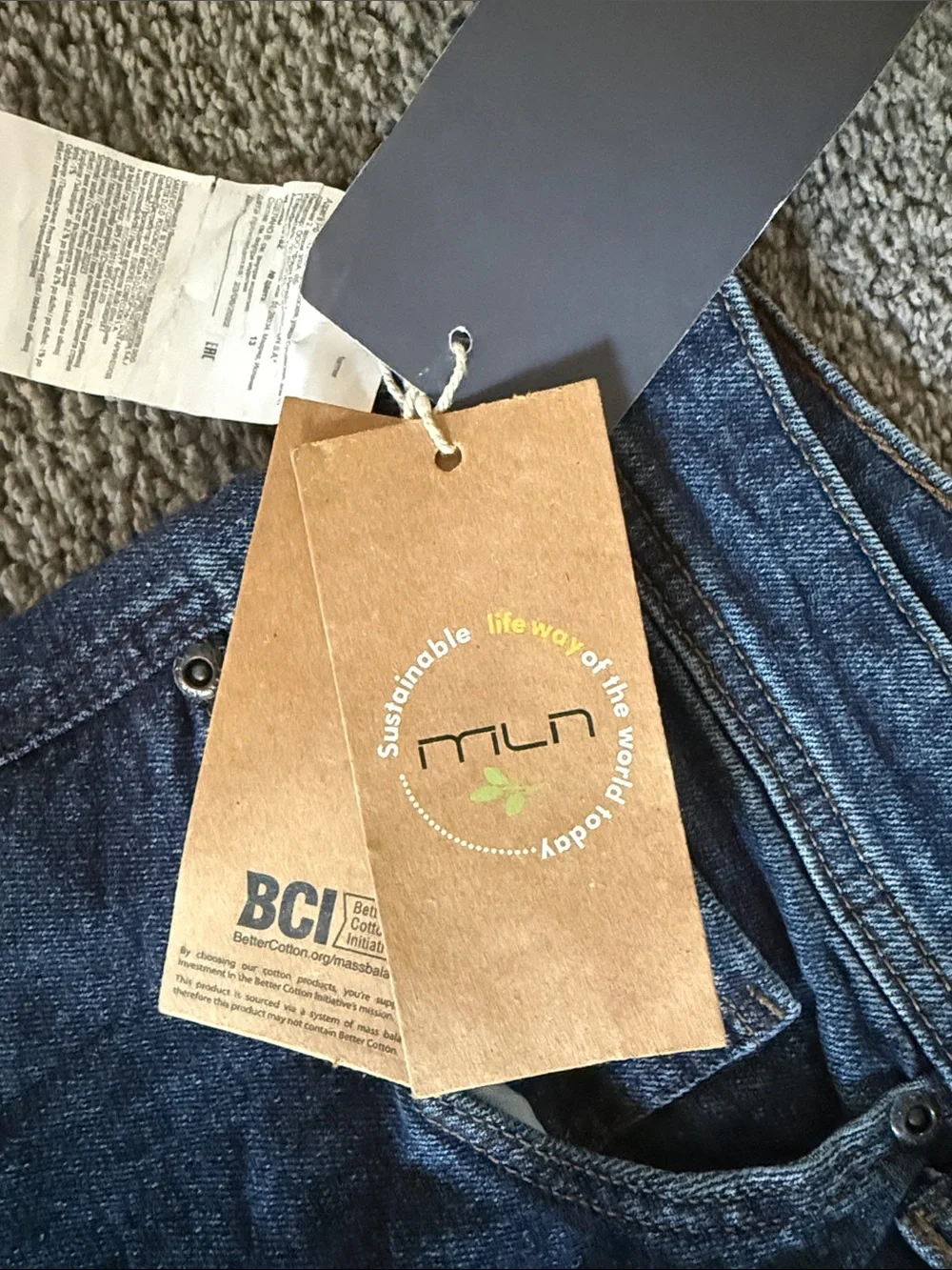Milano MLN Men's Straight Jeans in Dark Blue Denim. Size 40